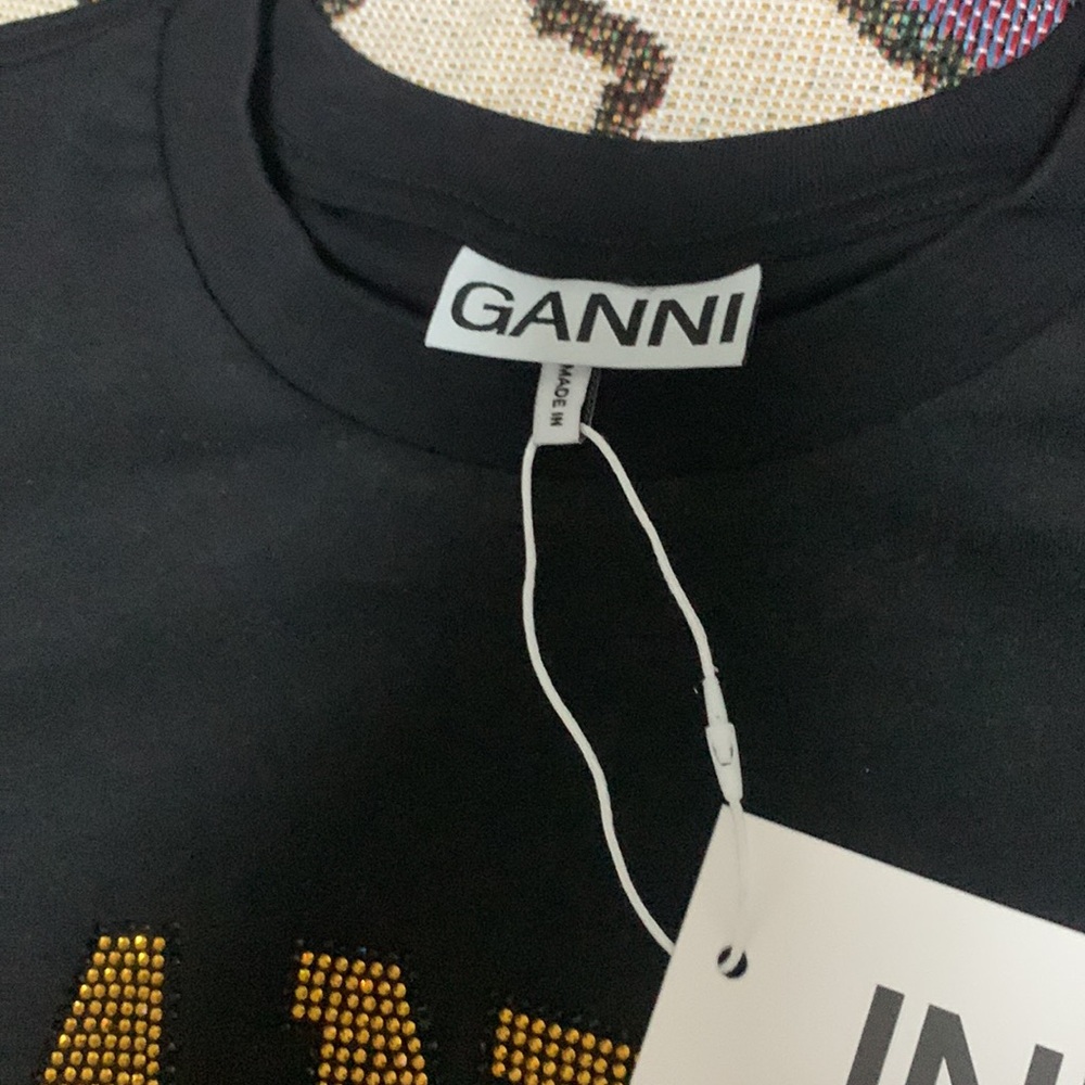 Ganni Black Tee with Daisy Duck and Leopard Bow - Picture 4 of 7